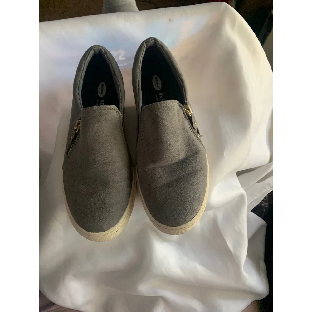 Dr. Scholls No Chill Sneaker Womens 8 Grey Excellent Zip Slip On Platform Shoes